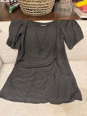 Black Mini Dress with Flutter Sleeves